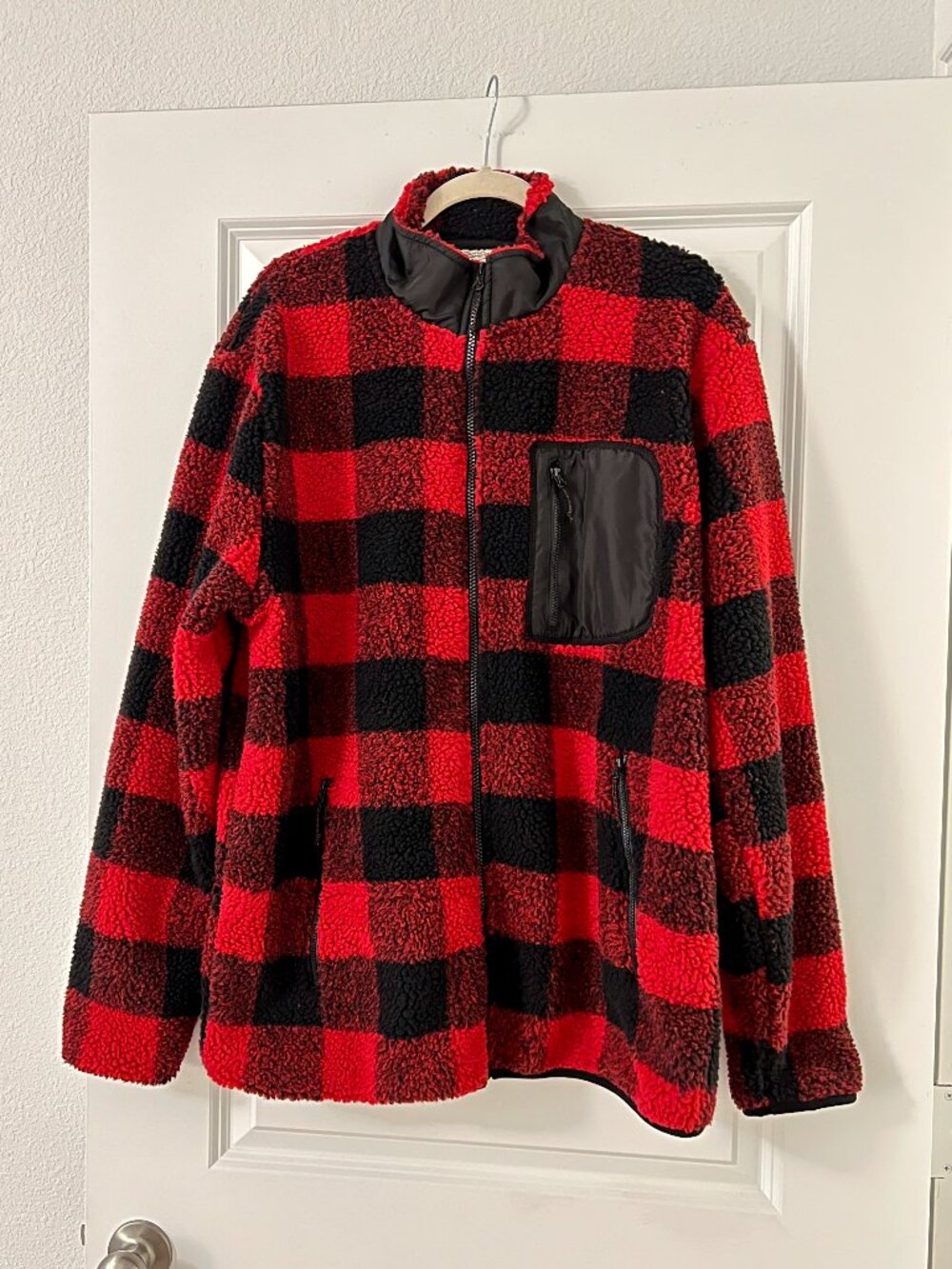 Mountain Hardwear Red Black Buffalo Check Full Zip Fleece Jacket Pullover